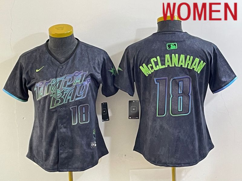 Women Tampa Bay Rays #18 Mcclanahan Nike MLB Limited City Connect Black 2024 Jersey style 4->tampa bay rays->MLB Jersey
